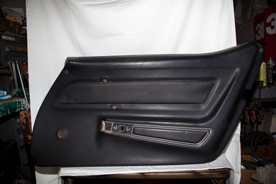 1969 Corvette RH (Passenger) Black Door Panel (Manual Window)