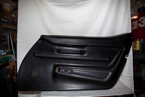 1968 Corvette RH (Passenger) Black Door Panel - Original (Manual Window)
