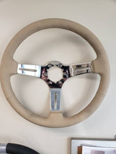 1968-1982 Corvette Steering Wheel Tan Leather & Chrome 3 Spoke **NEW